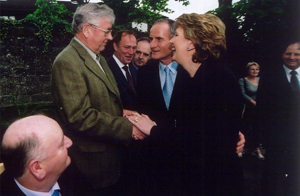 C.J. 'Ronnie' Falconer with Martin McAleese, and President Mary McAleese, Cheshire Homes Waterford.